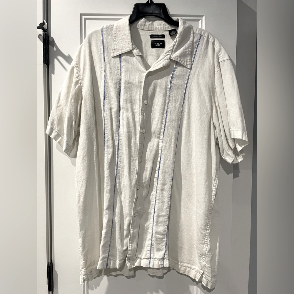 Mens Haggar Casual XXL short sleeve button down shirt